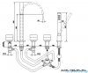 Kohlman Axis 5-otworowa bateria wannowa QB262N